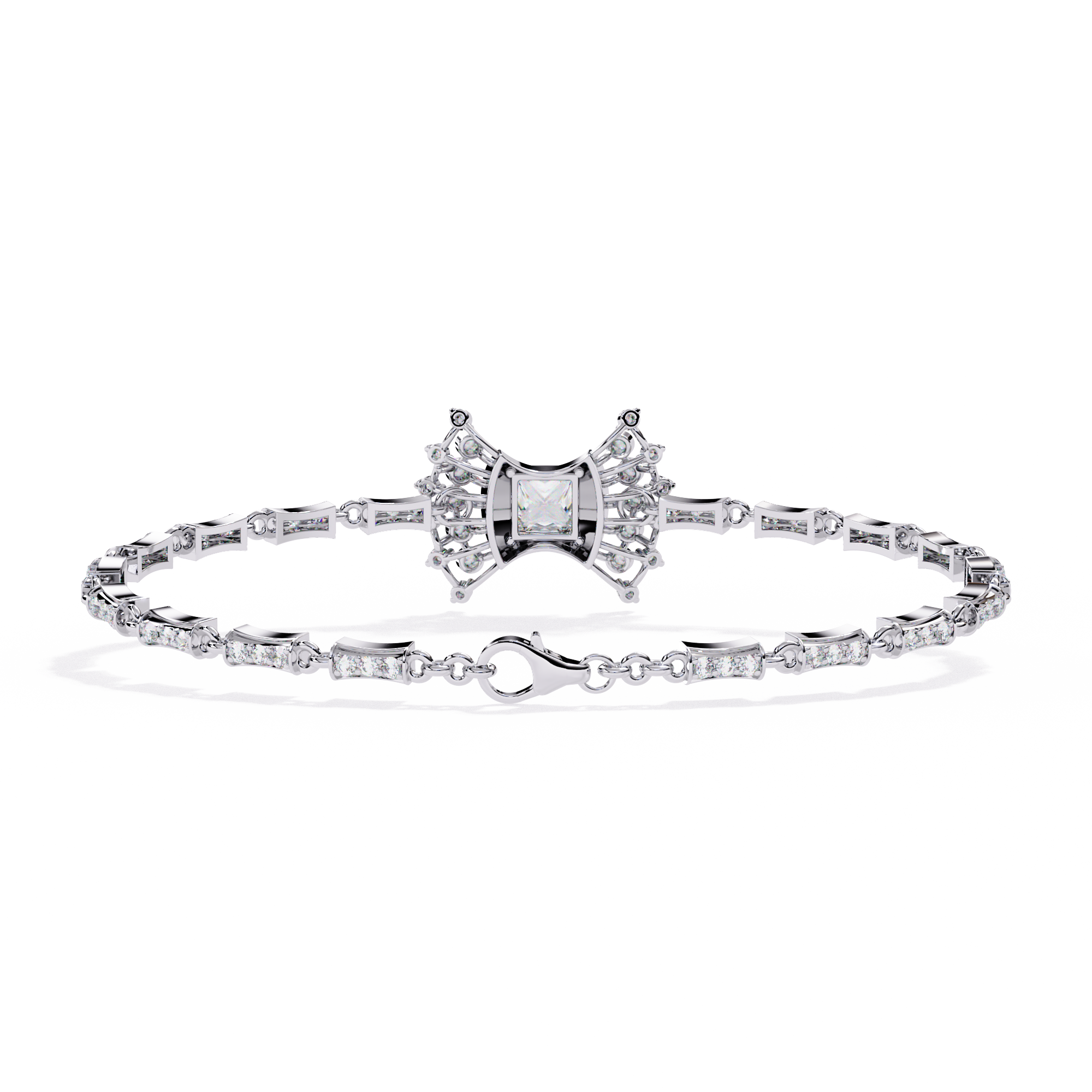 Solitairekart 1.65ct Bow Design Natural Diamond Bracelet-HI Color, VS-SI Clarity
